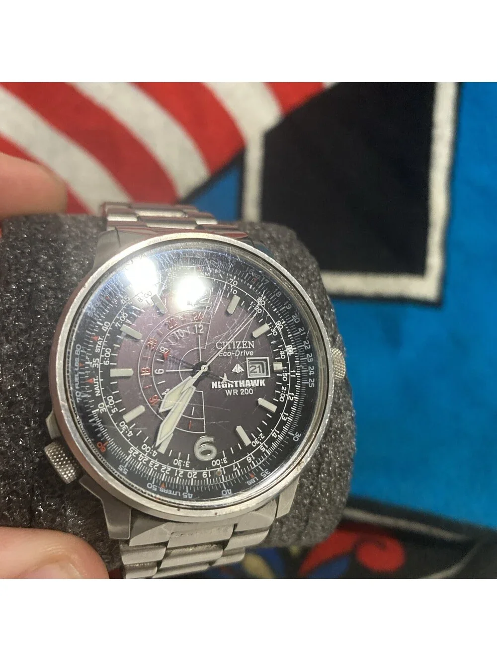 Citizen ECO-DRIVE Promaster Nighthawk Men's Watch #BJ7000-52E Minor Scratches